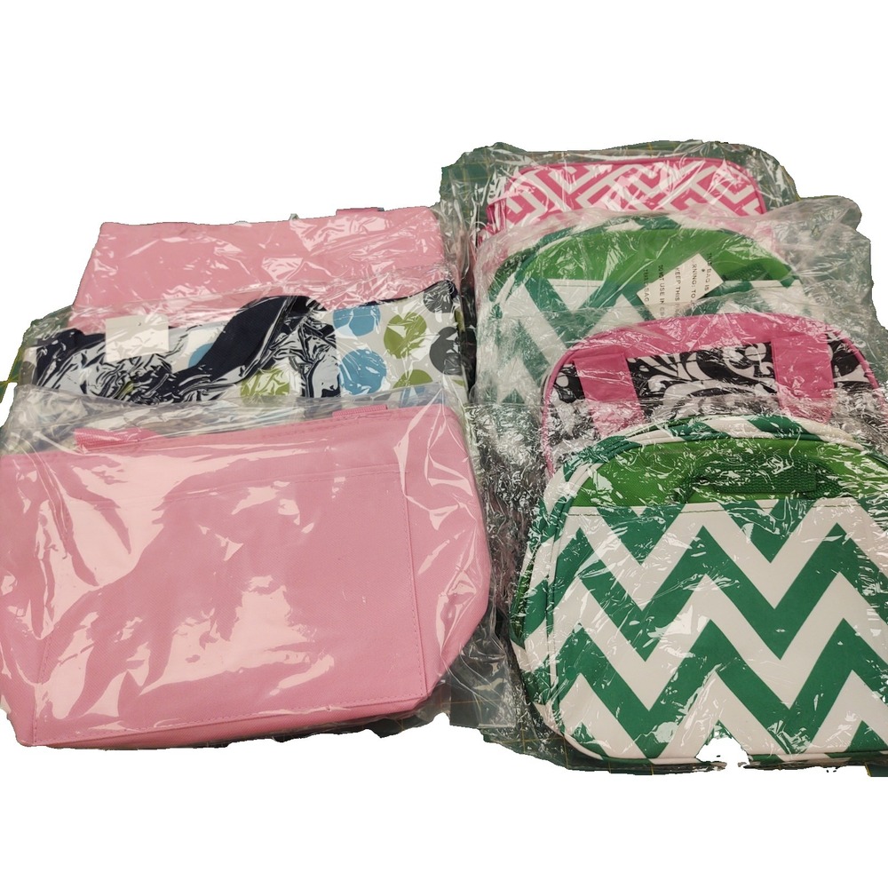 Assorted Blanks Lunch Bags‎ 7 Piece Lot Machine Embroidery